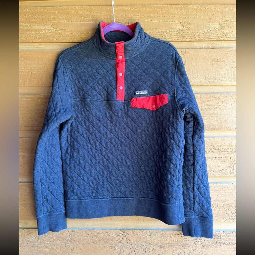 Men's Patagonia Vintage Organic Cotton Quilt
Pullover 1/4 Snap Pullover Sz S EUC